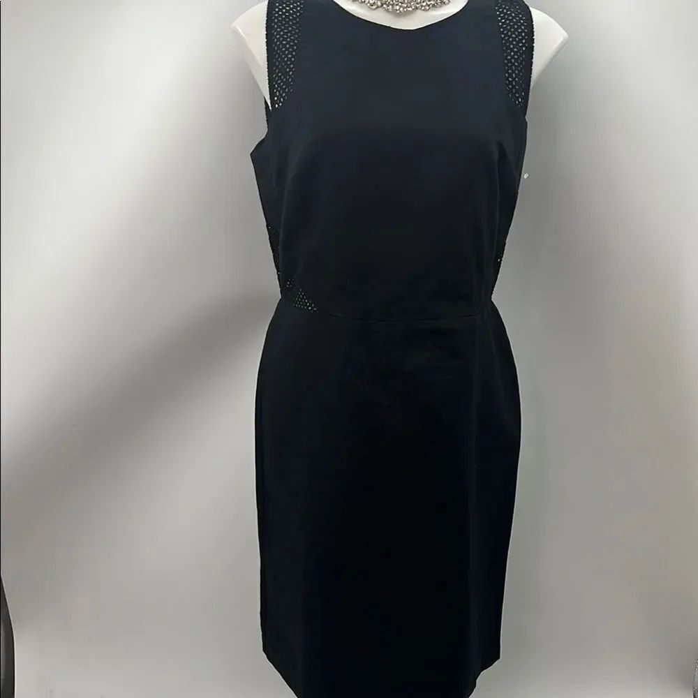 LOFT Black Sleeveless Sheath Midi Dress
